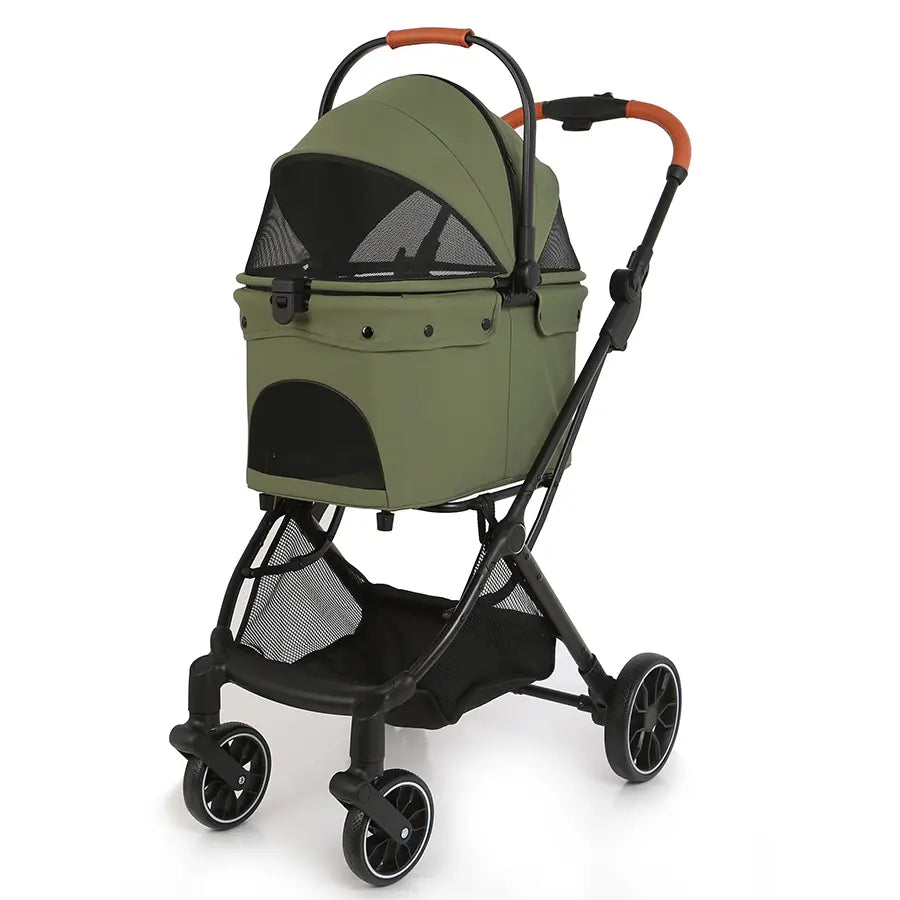 4-Wheels Pet Stroller for Dogs & Cats, Puppy Stroller, Detachable Basket, 66 Lbs Weight Capacity, Storage Basket and Pet Pad, Suitable for Small to Medium Sized Dogs, Convenient for Travel and Carrying #Summervibes