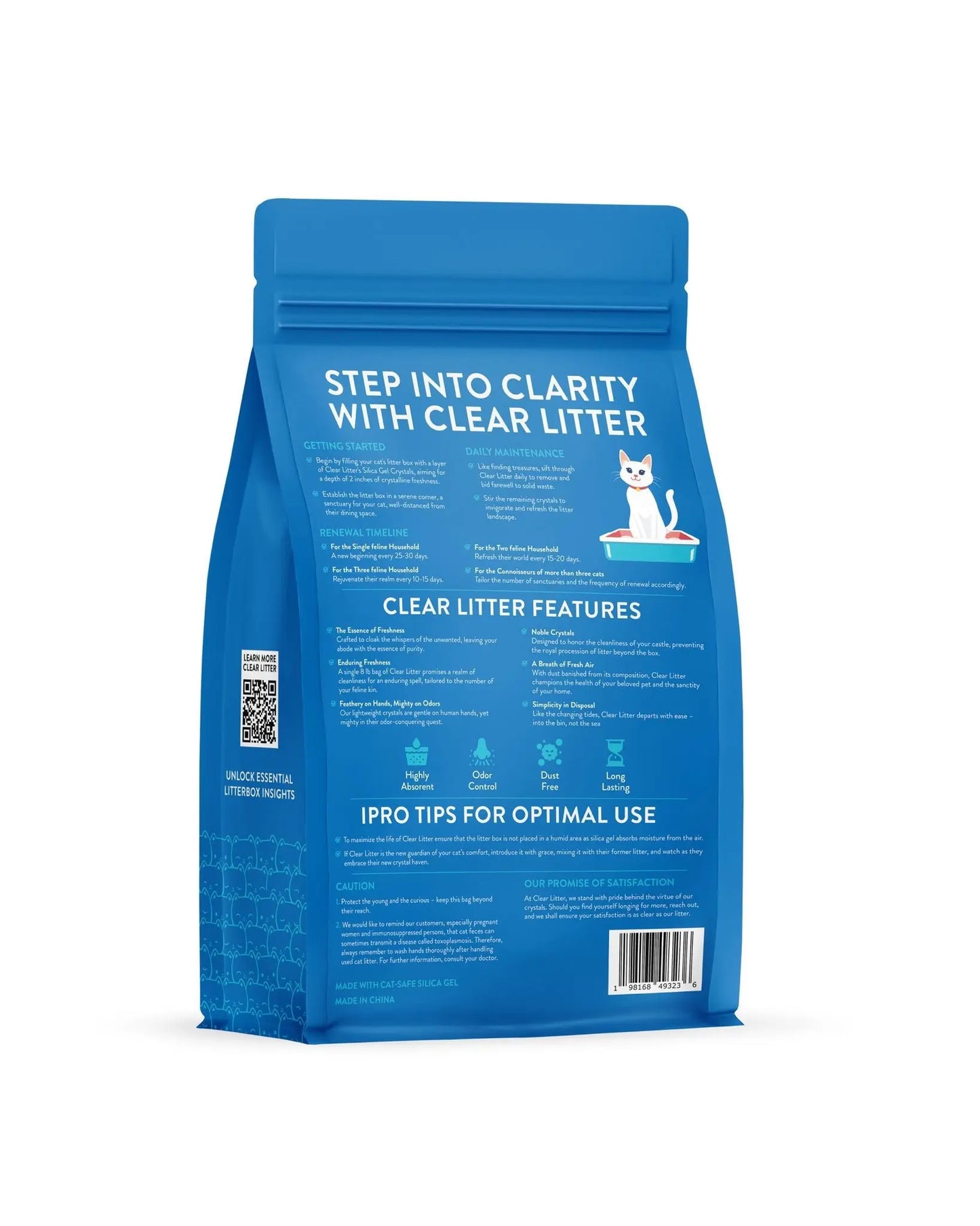 Fresh Scent Crystal Cat Litter — Non-Clumping Silica Gel, 8 Lb