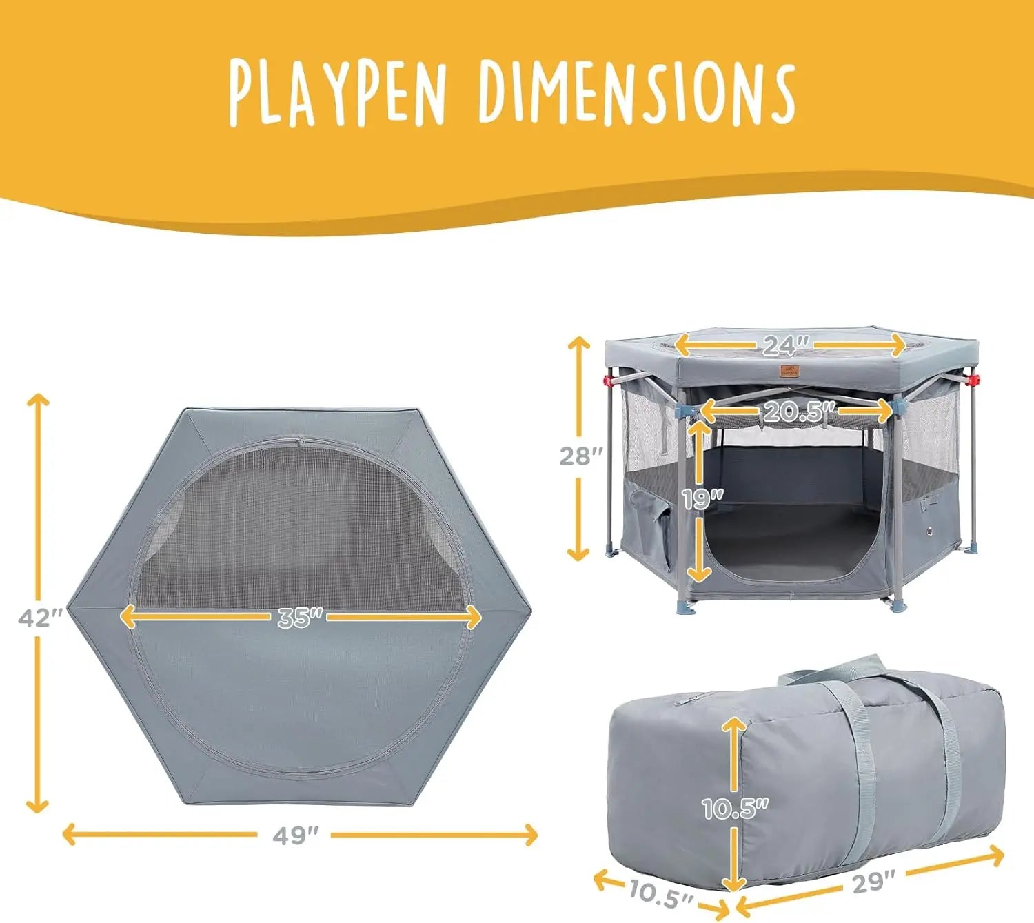 [Summervibes] Portable Pet Playpen, Foldable Dog Playpens for Indoor and Outdoor Exercise, Pop up Pet Fence with Carrying Case for Dogs/Puppies