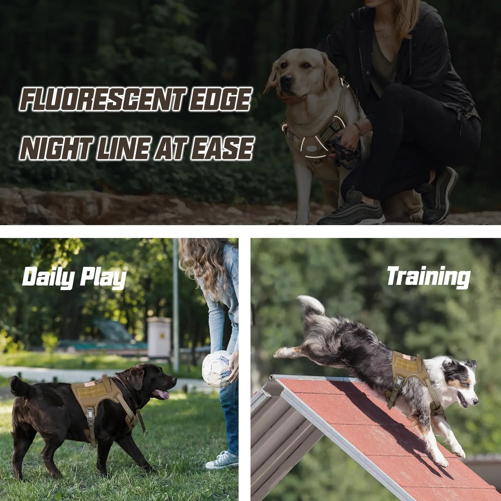 【#Summersale】Auroth Tactical Dog Harness – Universal Harness, Walking Harness & Safety Harnesses for Small to Large Dogs, Durable Reflective, Easy to Control, No Pull Adjustable Pet Harness, Pet Supplies