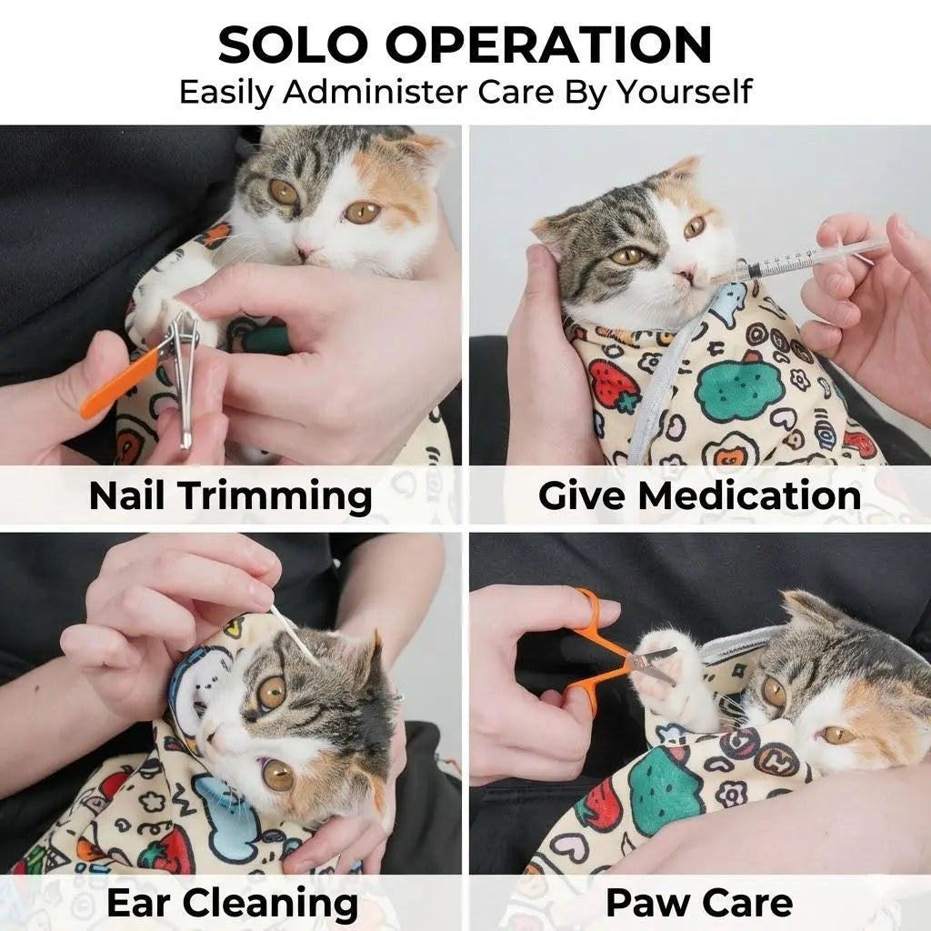 Silversnug Magic Purrito Wrap | Self-Adhesive Calming Pet Swaddle & Grooming Towel (Scratch-Proof & Fur-Free)