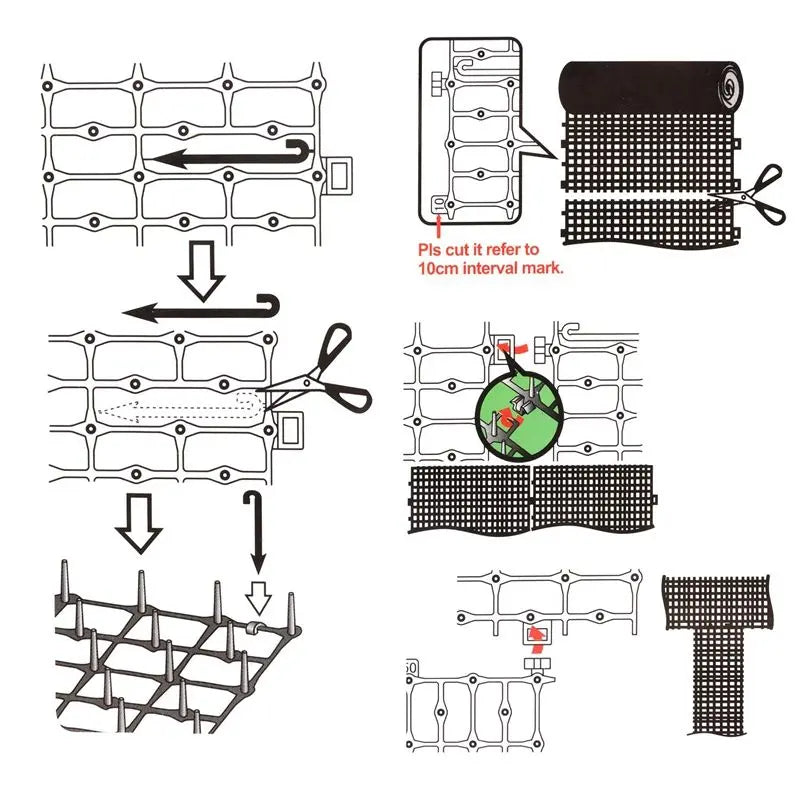 7.87Inch Cat Scat Mat with Soft Spikes, Humane Indoor/Outdoor Cat Deterrent Mat for Garden, Countertops & Furniture, 78.7" X 7.87" Plastic Repellent Strip