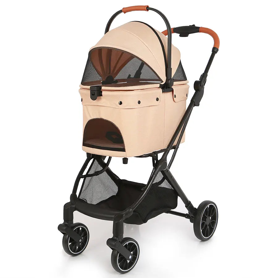 4-Wheels Pet Stroller for Dogs & Cats, Puppy Stroller, Detachable Basket, 66 Lbs Weight Capacity, Storage Basket and Pet Pad, Suitable for Small to Medium Sized Dogs, Convenient for Travel and Carrying #Summervibes