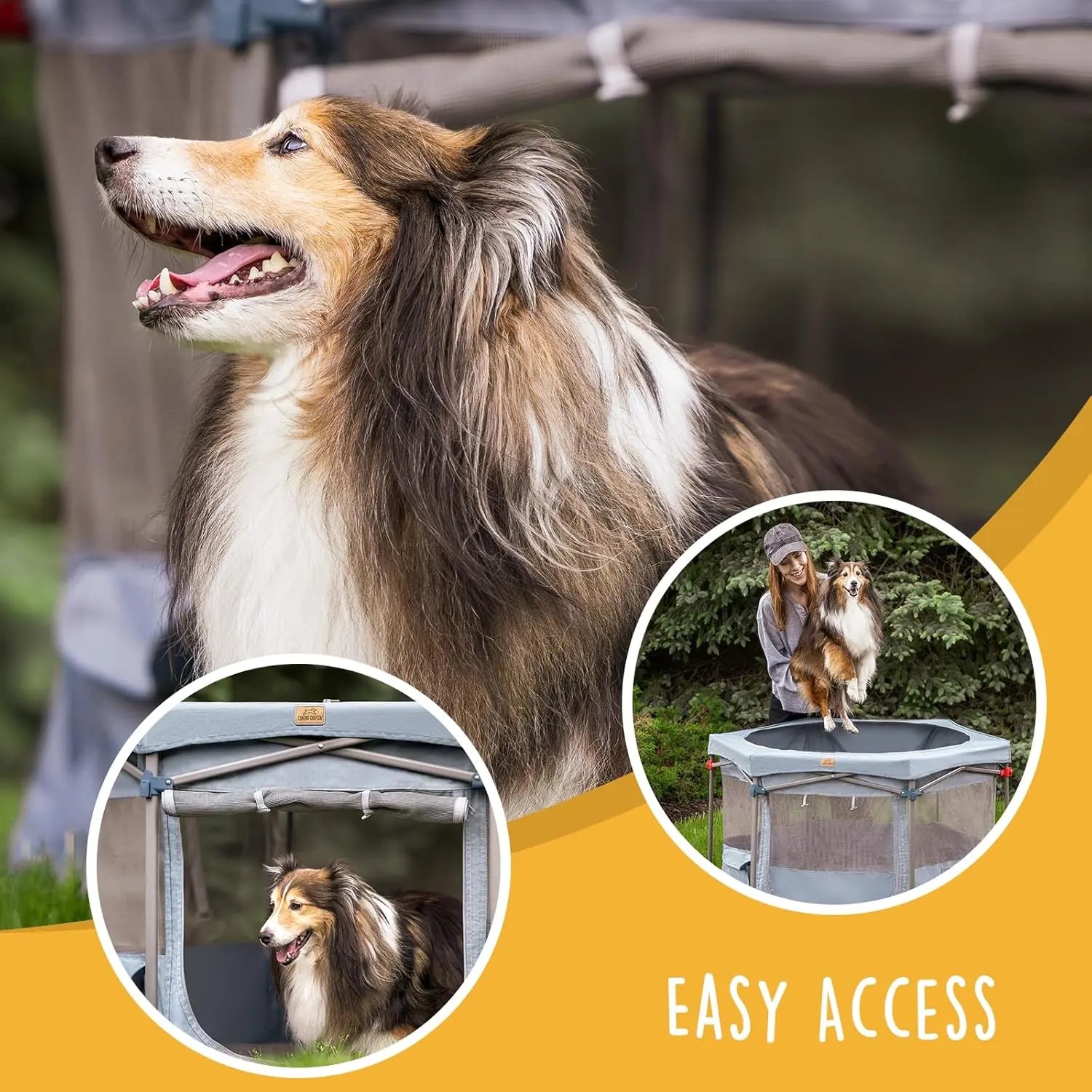 [Summervibes] Portable Pet Playpen, Foldable Dog Playpens for Indoor and Outdoor Exercise, Pop up Pet Fence with Carrying Case for Dogs/Puppies