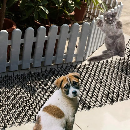 7.87Inch Cat Scat Mat with Soft Spikes, Humane Indoor/Outdoor Cat Deterrent Mat for Garden, Countertops & Furniture, 78.7" X 7.87" Plastic Repellent Strip