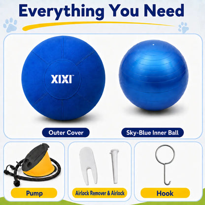 Xixipup Outdoor Interactive Herding Ball for High-Energy Dogs - Heavy-Duty Oxford Fabric, Inflatable Exercise & Training Toy, Easy to Clean, 18/22/25 in Camping Essentials