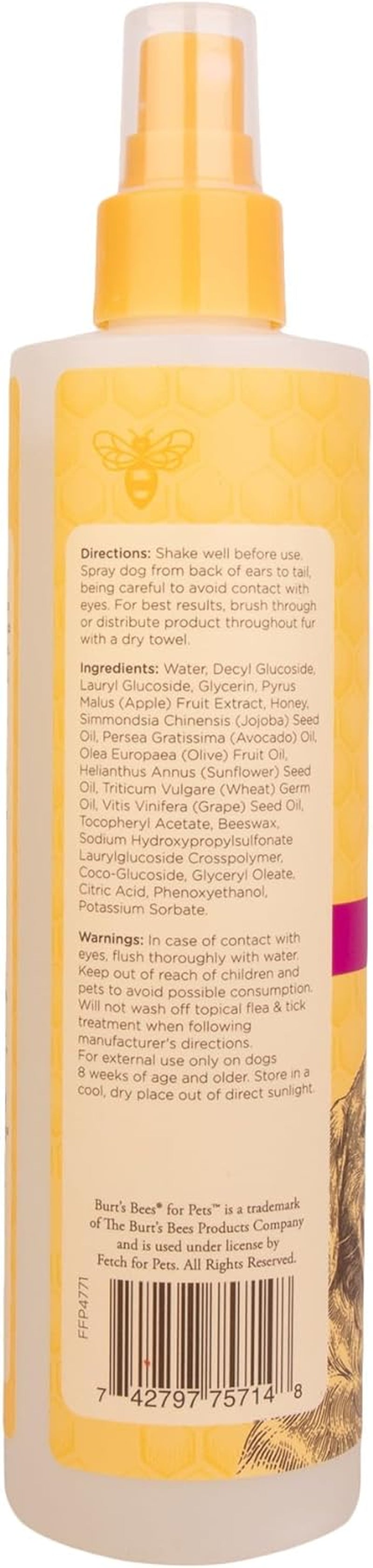 Burts Bees for Pets Waterless Shampoo Spray, with Apple & Honey, 10 Fl Oz | No-Rinse Waterless Formula, Ph Balanced, Ideal for Quick Touch-Ups between Full Baths, No Sulfates Parabens or Phthalates