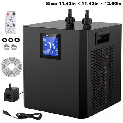 Brearo 1/3HP Aquarium Water Chiller for 75 Gal (300L) Fish Tanks, Quiet Compressor Refrigeration, Automatic Cooling for Hydroponic Systems, Axolotls, Jellyfish, Coral, Crystal Shrimp