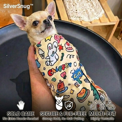 Silversnug Magic Purrito Wrap | Self-Adhesive Calming Pet Swaddle & Grooming Towel (Scratch-Proof & Fur-Free)