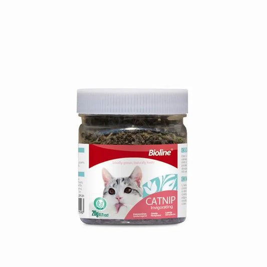 Bioline Premium Catnip 100% Natural Catnip Blend for Play & Enrichment Strong Aroma Safe & Non-Addictive – Supplement for Cat Toys Spray & Accessories (20G / 0.7 Oz)