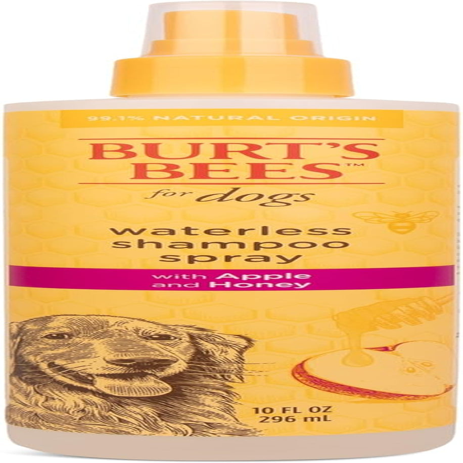 Burts Bees for Pets Waterless Shampoo Spray, with Apple & Honey, 10 Fl Oz | No-Rinse Waterless Formula, Ph Balanced, Ideal for Quick Touch-Ups between Full Baths, No Sulfates Parabens or Phthalates
