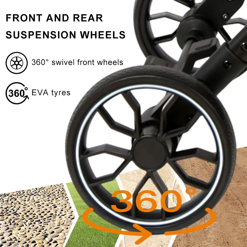 4-Wheels Pet Stroller for Dogs & Cats, Puppy Stroller, Detachable Basket, 66 Lbs Weight Capacity, Storage Basket and Pet Pad, Suitable for Small to Medium Sized Dogs, Convenient for Travel and Carrying #Summervibes