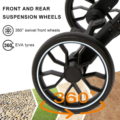 4-Wheels Pet Stroller for Dogs & Cats, Puppy Stroller, Detachable Basket, 66 Lbs Weight Capacity, Storage Basket and Pet Pad, Suitable for Small to Medium Sized Dogs, Convenient for Travel and Carrying #Summervibes