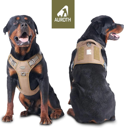 【#Summersale】Auroth Tactical Dog Harness – Universal Harness, Walking Harness & Safety Harnesses for Small to Large Dogs, Durable Reflective, Easy to Control, No Pull Adjustable Pet Harness, Pet Supplies