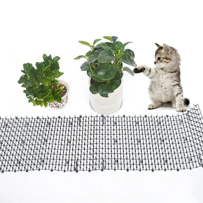 7.87Inch Cat Scat Mat with Soft Spikes, Humane Indoor/Outdoor Cat Deterrent Mat for Garden, Countertops & Furniture, 78.7" X 7.87" Plastic Repellent Strip