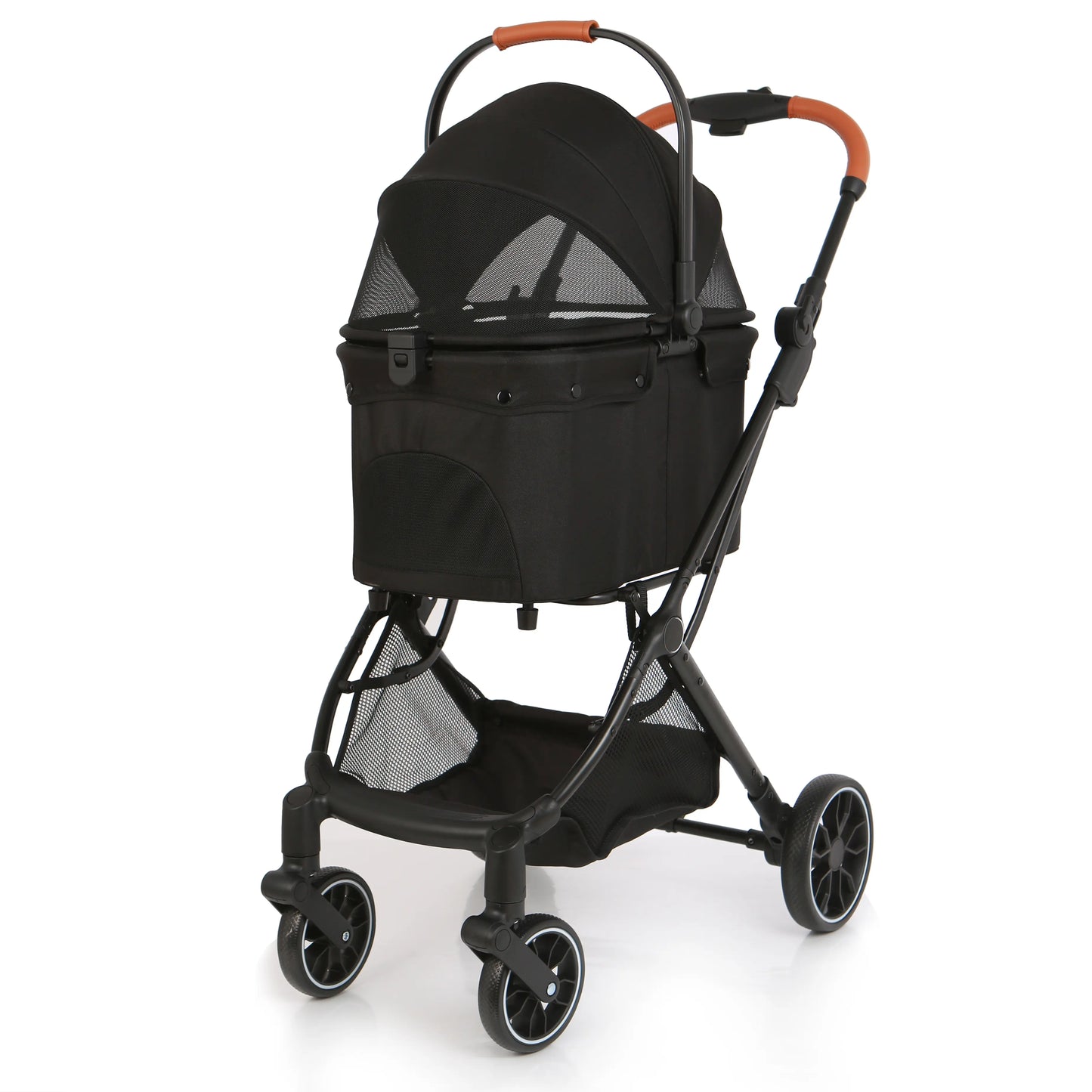 4-Wheels Pet Stroller for Dogs & Cats, Puppy Stroller, Detachable Basket, 66 Lbs Weight Capacity, Storage Basket and Pet Pad, Suitable for Small to Medium Sized Dogs, Convenient for Travel and Carrying #Summervibes