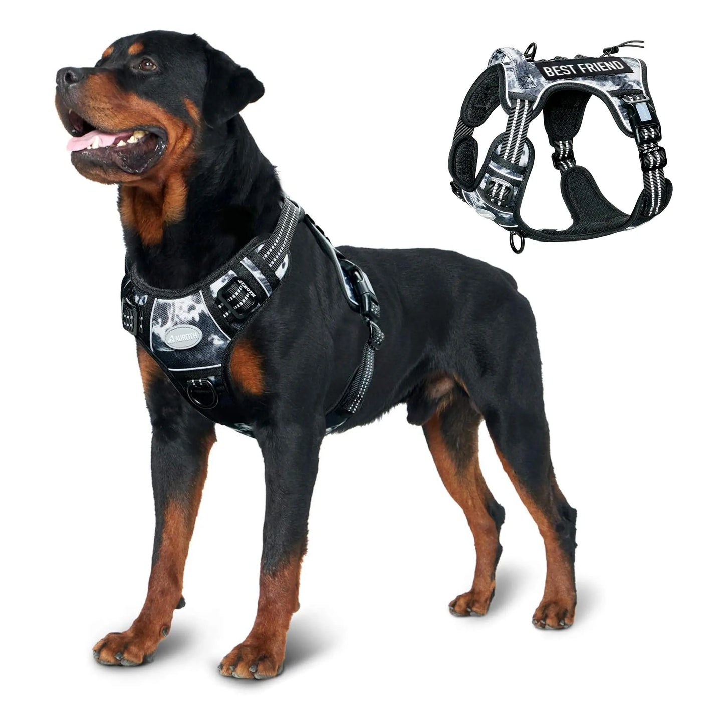 【#Summersale】Auroth Tactical Dog Harness – Universal Harness, Walking Harness & Safety Harnesses for Small to Large Dogs, Durable Reflective, Easy to Control, No Pull Adjustable Pet Harness, Pet Supplies