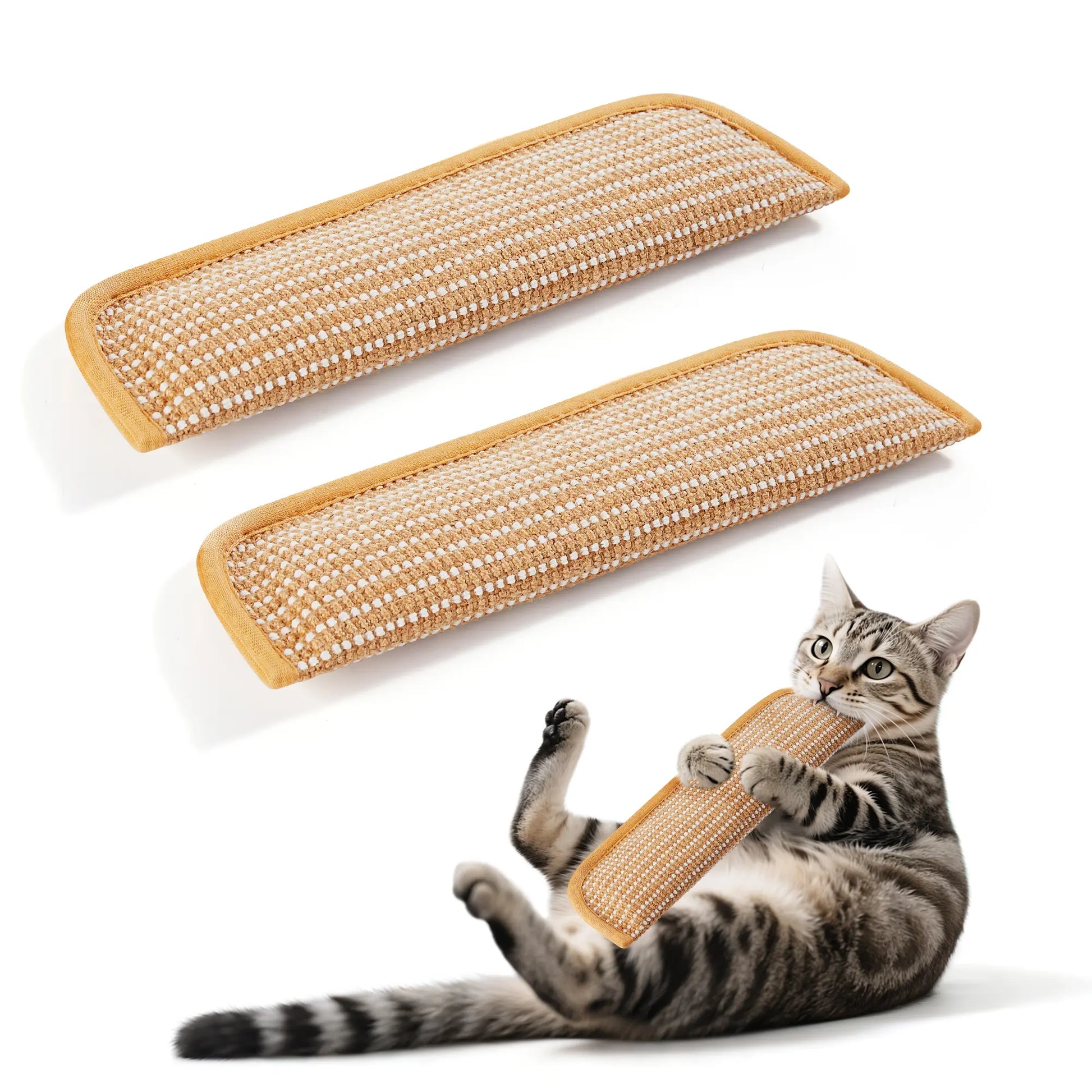 Potaroma 2-Pack Natural Sisal Cat Kicking Toys, Cozy Scratching Kicker Pillows, Long-Lasting Interactive Indoor Chew Toys for Stress Reduction & Dental Care
