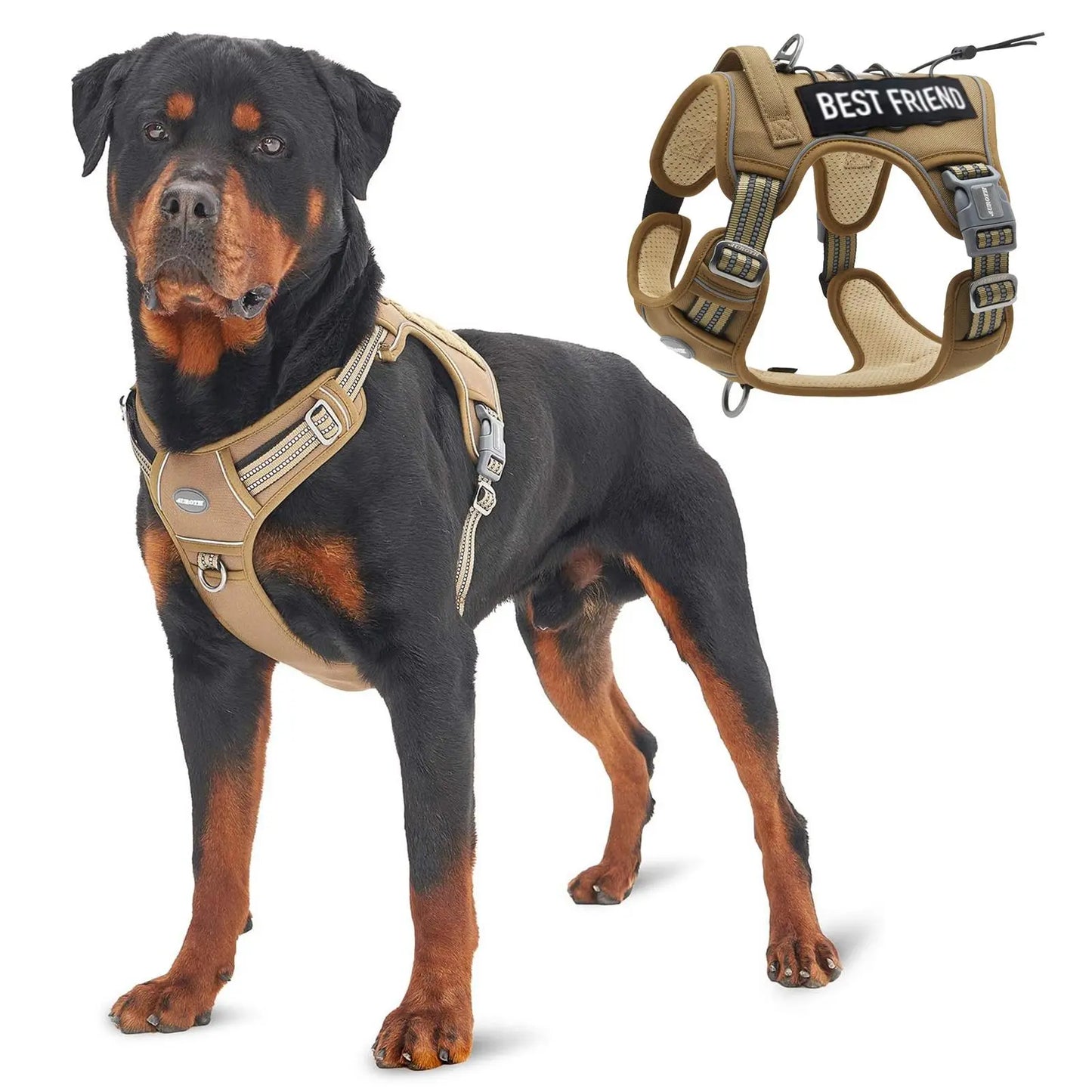 【#Summersale】Auroth Tactical Dog Harness – Universal Harness, Walking Harness & Safety Harnesses for Small to Large Dogs, Durable Reflective, Easy to Control, No Pull Adjustable Pet Harness, Pet Supplies