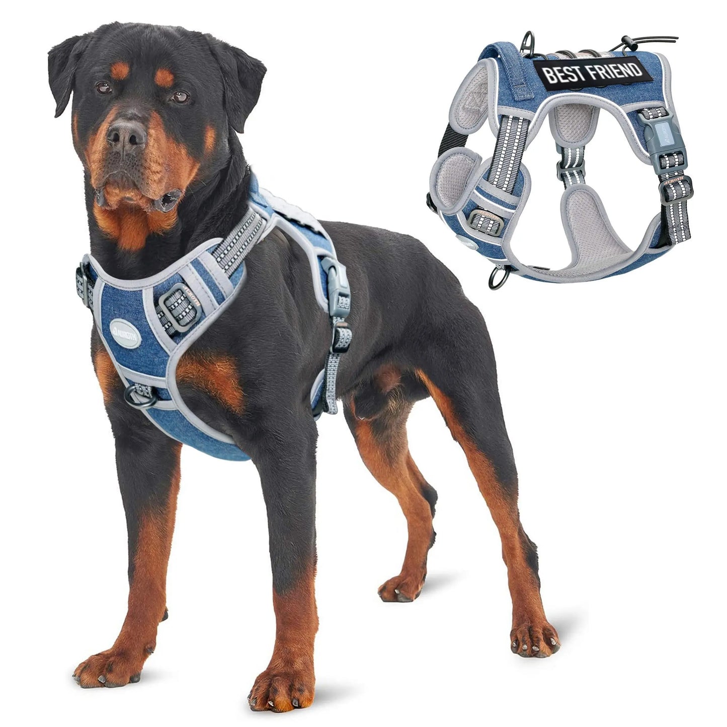 【#Summersale】Auroth Tactical Dog Harness – Universal Harness, Walking Harness & Safety Harnesses for Small to Large Dogs, Durable Reflective, Easy to Control, No Pull Adjustable Pet Harness, Pet Supplies