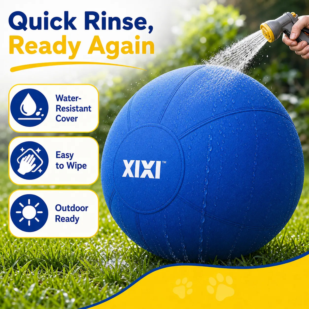 Xixipup Outdoor Interactive Herding Ball for High-Energy Dogs - Heavy-Duty Oxford Fabric, Inflatable Exercise & Training Toy, Easy to Clean, 18/22/25 in Camping Essentials
