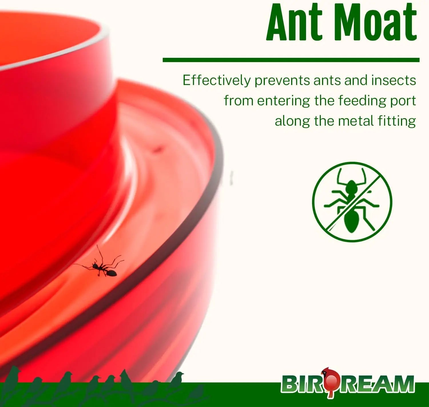 Birdream Window Hummingbird Feeder, 5Oz Small Plastic Nectar Holder with Ant Moat, 3 Feeding Ports, Compact Window-Mounted Hummingbird Feeder for Outdoors, Hummingbirds Feeder,Window Feeder