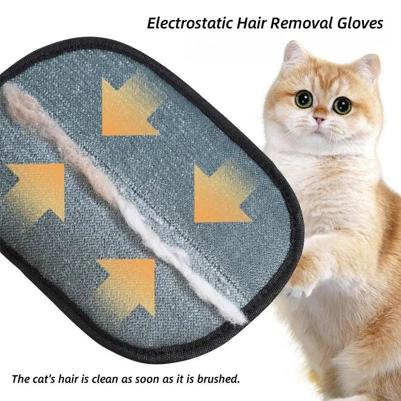 Pet Hair Remover Mitt, Electrostatic Static Pet Hair Removal Gloves, Reusable Washable Dog & Cat Fur Cleaner for Couch, Furniture, Carpet, Car Seats & Bedding