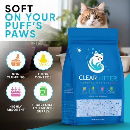 Fresh Scent Crystal Cat Litter — Non-Clumping Silica Gel, 8 Lb