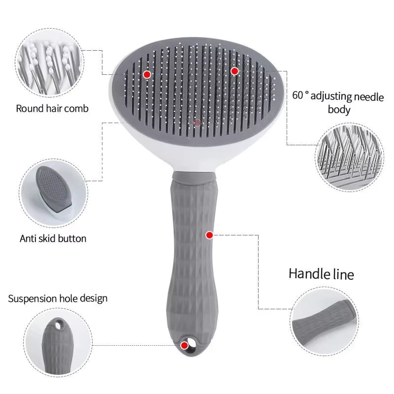  Self Cleaning Pet Hair Remover Brush for Dogs and Cats