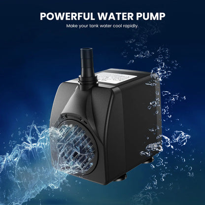 Brearo 1/3HP Aquarium Water Chiller for 75 Gal (300L) Fish Tanks, Quiet Compressor Refrigeration, Automatic Cooling for Hydroponic Systems, Axolotls, Jellyfish, Coral, Crystal Shrimp