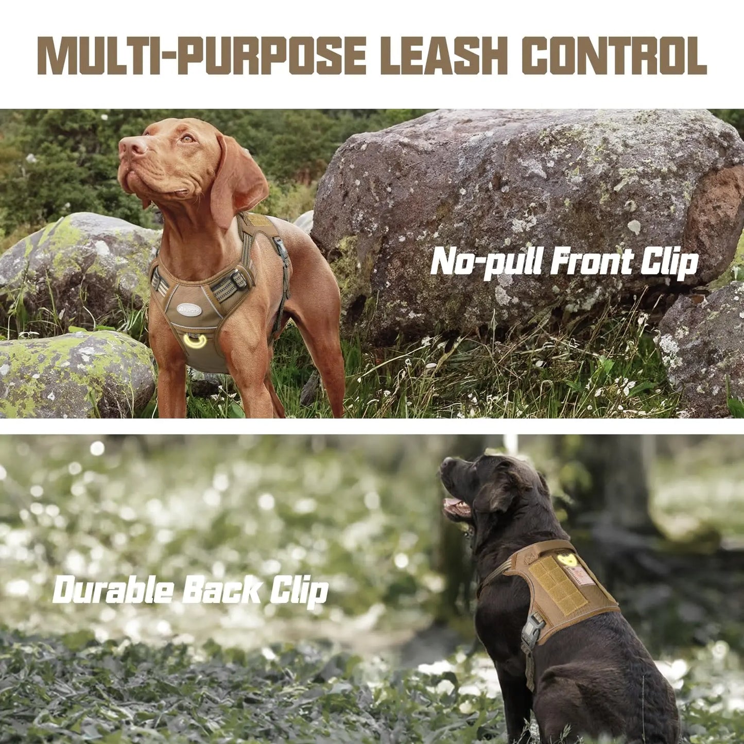 【#Summersale】Auroth Tactical Dog Harness – Universal Harness, Walking Harness & Safety Harnesses for Small to Large Dogs, Durable Reflective, Easy to Control, No Pull Adjustable Pet Harness, Pet Supplies