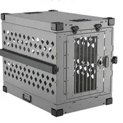 Heavy Duty Fully Collapsible Dog Crate Aluminium Alloy Medium and Large Dog Crate Folding Pet Car Crate Camping Travel IATA