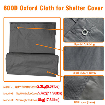 Large Outdoor Upgrade Metal Chicken Coop Walk-In Poultry Run Pen Cage Pet Duck Hen House with Nylon Netting and Cover for Yards