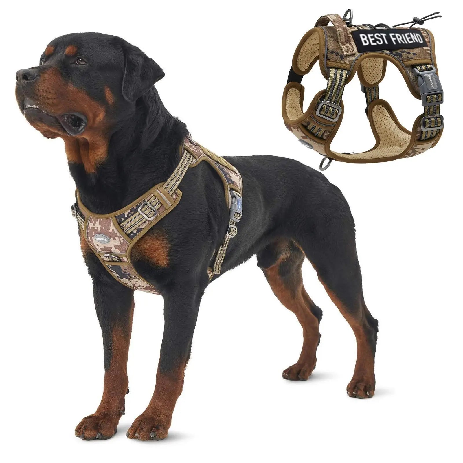 【#Summersale】Auroth Tactical Dog Harness – Universal Harness, Walking Harness & Safety Harnesses for Small to Large Dogs, Durable Reflective, Easy to Control, No Pull Adjustable Pet Harness, Pet Supplies