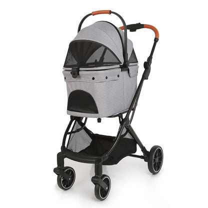 4-Wheels Pet Stroller for Dogs & Cats, Puppy Stroller, Detachable Basket, 66 Lbs Weight Capacity, Storage Basket and Pet Pad, Suitable for Small to Medium Sized Dogs, Convenient for Travel and Carrying #Summervibes